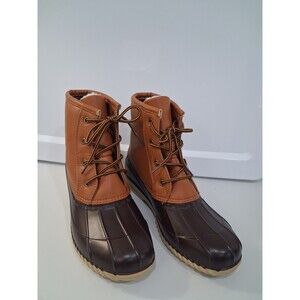 Asgard Womens Duck Boots Waterproof Rain Snow Insulated Flannel Lined Brown sz8